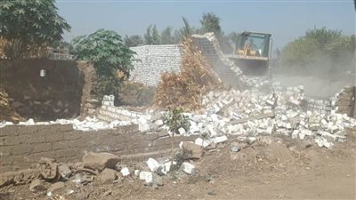 إزالة 131حالة تعد ضمن الموجة 20 لحملات إزالة التعديات ببنى سويف