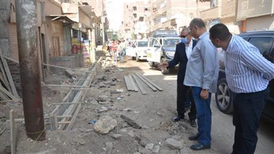 محافظ القليوبية يتفقد أعمال رصف شارع الجمهورية بالخانكة