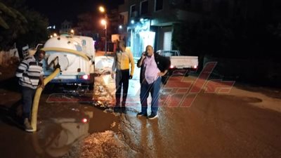 رفع مياه الأمطار بمدينة الحامول في كفر الشيخ
