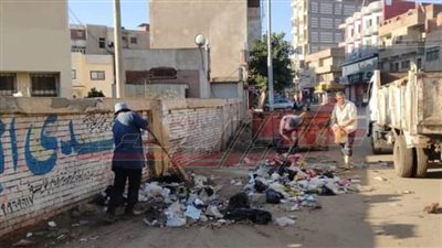 رفع القمامة من محيط المدارس بكفر الشيخ