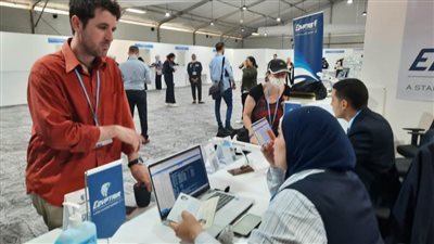 جناح مصرللطيران بالمنطقة الزرقاء بشرم الشيخ يشهد إقبالا كبيرا من المشاركين في cop27