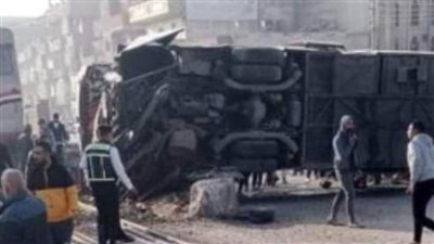 الجهات الأمنية في الشرقية تباشر التحقيق في تصادم قطار بأتوبيس طلاب
