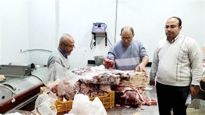 ضبط 243 كيلو لحوم غير صالحة للاستهلاك الآدمي خلال حملة تموينية بالدقهلية