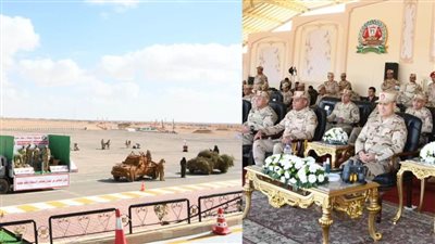 الفريق أسامة عسكر يشهد بيانا عمليا ميدانيا لإحدى تشكيلات المنطقة الغربية العسكرية