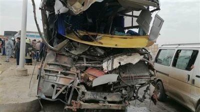 ننشر أسماء المصابين في حادث تصادم أتوبيس جامعة خاصة وسيارة نقل بالدقهلية 