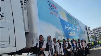 تحالف العمل الأهلي ينفذ أكبر اصطفاف لناقلات محملة بالمواد الغذائية لأهالي سوهاج