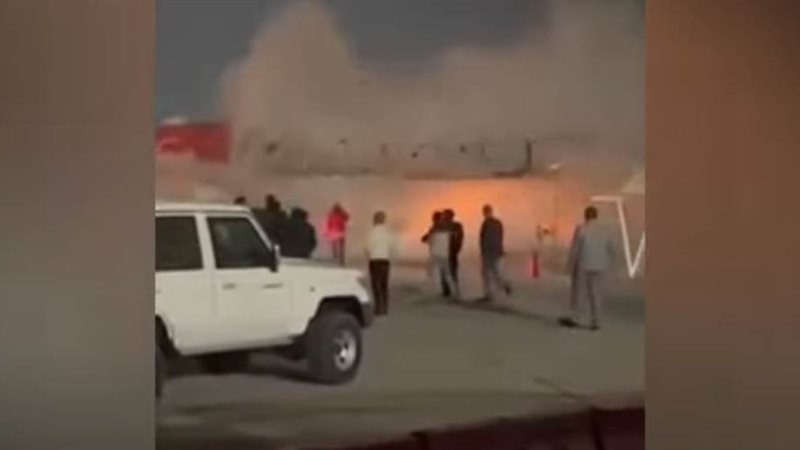 حريق في مطار النجف