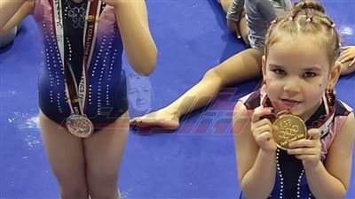 توأم كفر الشيخ يحصل على ذهبية الجمهورية في لعبة الجمباز