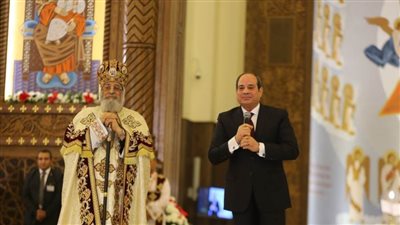 بحضور الرئيس السيسي.. صلوات قداس الميلاد بكاتدرائية 