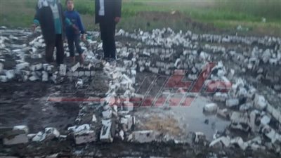 إزالة حالة تعدٍ بالبناء على الأرض الزراعية بمطوبس وإصلاح ماسورة مياه بقلين