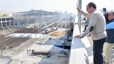 تفقد السيسي مشروعات المحاور والطرق بالجيزة يتصدر اهتمامات الصحف
