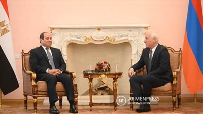 الرئيس السيسي يؤكد مع نظيره الأرمينى أهمية الحوار والتفاوض لتحقيق السلام الدائم