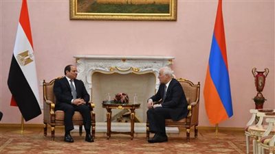 الرئيس السيسي يثمن ما بلغته العلاقات الثنائية بين مصر وأرمينيا من مستوى متقدم على مختلف الأصعدة
