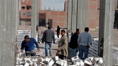 إزالة 8 حالات تعدٍ بالبناء المخالف بمركز المنيا