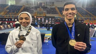وزير الرياضة يُهنئ سيف عيسى وآية شحاتة بذهبية كأس رئيس الاتحاد الدولي للتايكوندو