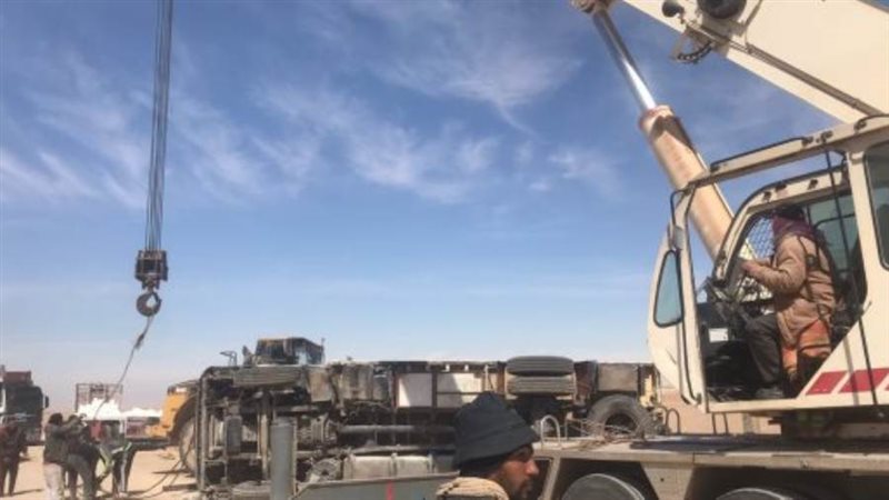 انقلاب شاحنة طوب