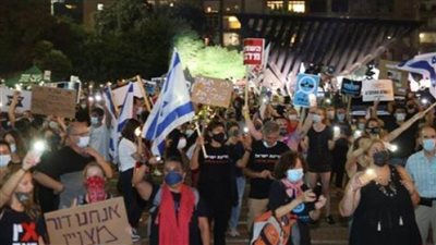 استمرار المظاهرات المناهضة لحكومة الاحتلال للأسبوع الثامن على التوالي