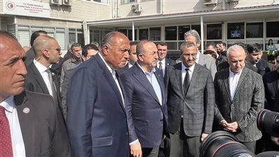 شكري ونظيره التركي يتسلمان شحنة المساعدات المصرية السادسة بميناء مرسين