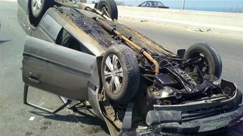 حادث انقلاب سيارة