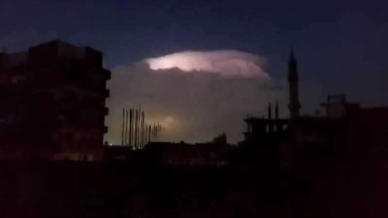 برق ورعد بسماء بنها