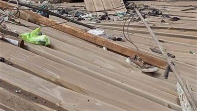 انهيار موقف سيارات بالدقهلية بسبب سوء الأحوال الجوية 