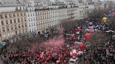 الداخلية الفرنسية: 740 ألف متظاهر في فرنسا اليوم ضد قانون التقاعد