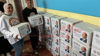  تواصل مسيرة الخير وتوزع كراتين المواد الغذائية على المستحقين بكفر الشيخ