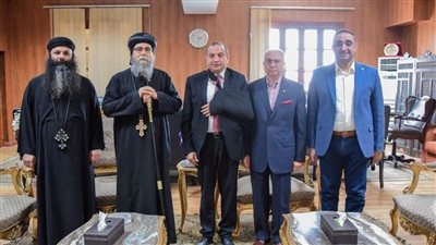 رئيس جامعة بني سويف يستقبل أسقف إيبارشية ببا والفشن وسمسطا