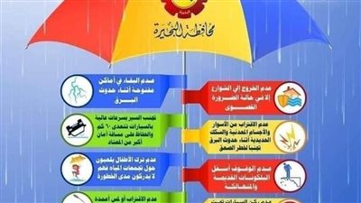 سقوط أمطار متوسطة بمدن ومراكز محافظة البحيرة