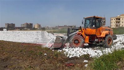 إزلة التعديات على الأراضي الزراعية بقرى الرياض ورافد الطريق الدولي بكفر الشيخ