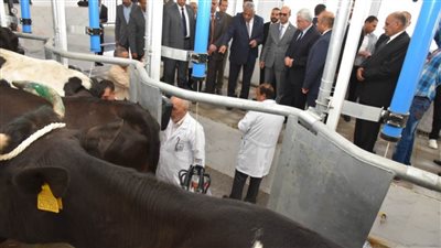وزير التعليم العالي ورئيس جامعة أسيوط يفتتحان المحلب الآلي بمزرعة الإنتاج الحيواني بكلية الزراعة