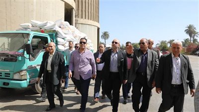 محافظ بني سويف يتفقد أعمال توريد وفرز القمح 