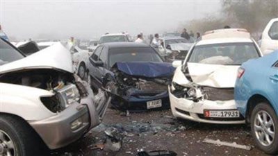 مصرع عامل وإصابة 16 آخرين في تصادم سيارتين بصحراوي مطاي بالمنيا 