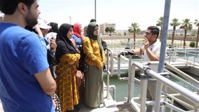  زيارة طلبة الجامعة التكنولوجية للمحطة الأمريكي للتعرف على مراحل تقنية مياه الشرب
