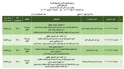 الأربعاء المقبل .. الجامع الأزهر يستأنف البرامج الموجهة للمرأة والأسرة