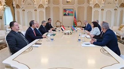 المستشار الدكتور حنفي جبالي  يلتقي  رئيسة برلمان أذربيجان