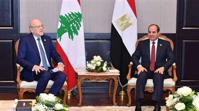 الرئيس السيسي يستقبل رئيس الوزراء اللبناني بجدة