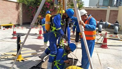 صرف الإسكندرية: تدريب العاملين في محطة رفع جرين بلازا على إجراءات السلامة والصحة المهنية