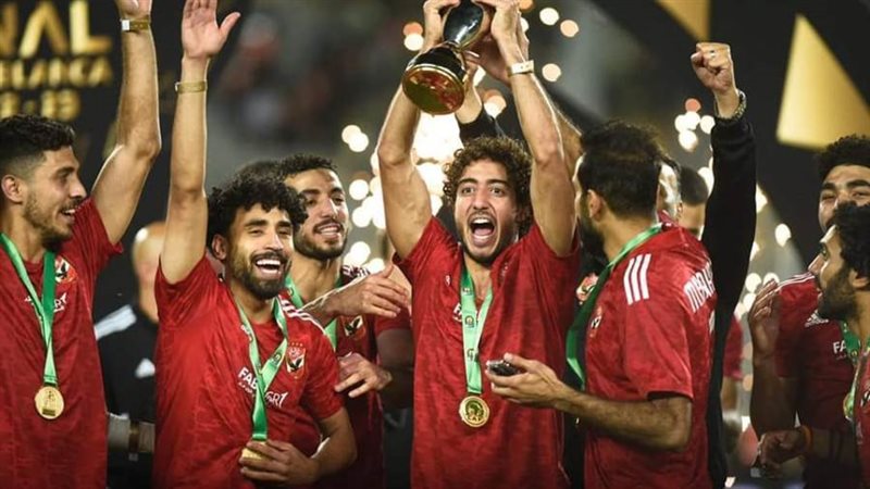 احتفالات لاعبو الأهلي