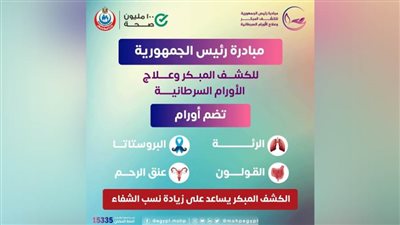 بدء المرحلة الأولى من مبادرة رئيس الجمهورية للكشف المبكر عن الأورام السرطانية