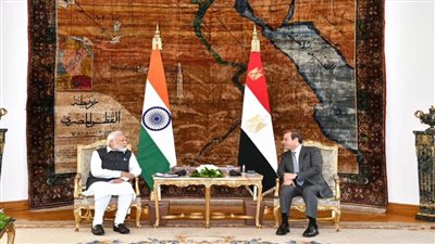 بالصور.. الرئيس السيسي يستقبل رئيس وزراء الهند بقصر الاتحادية