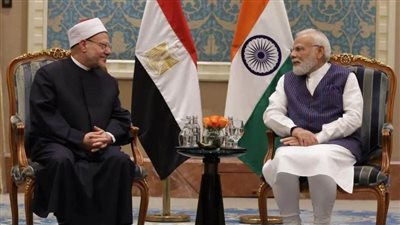 رئيس وزراء الهند يستقبل مفتي الجمهورية في مقر إقامته