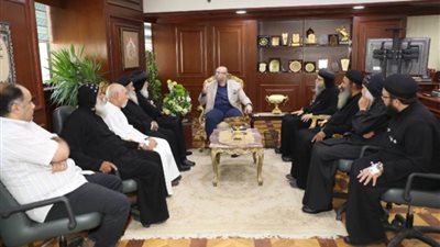 وفد الطوائف المسيحية يقدم التهنئة لمحافظ بني سويف وأبنائها بمناسبة عيد الأضحى