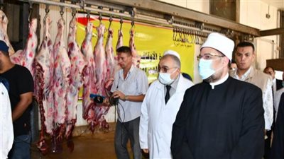 وزير الأوقاف ومحافظ القاهرة يتفقدان تجهيز لحوم الأضاحي بمجزر البساتين غدا
