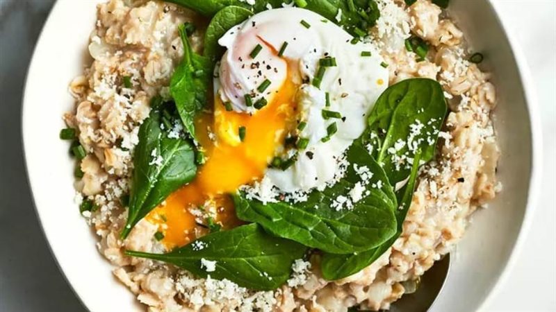 دقيق الشوفان مع السبانخ