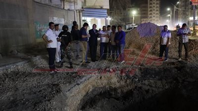 نورالدين: يتابع إصلاح هبوط أرضي بشارع معهد الكبد بكفر الشيخ