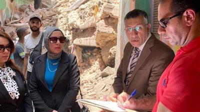 النيابة الإدارية تجري معاينة تصويرية لموقع عقار حدائق القبة المنهار (صور)