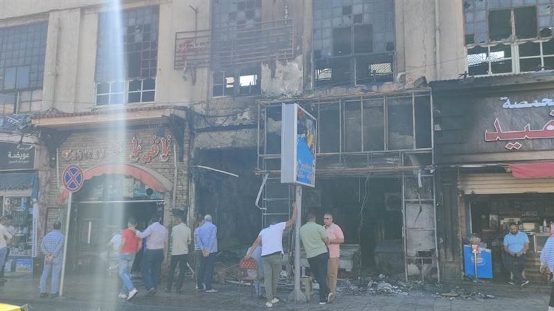 حريق هائل دون اصابات