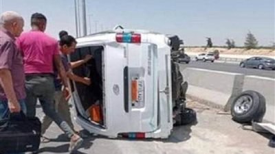  إصابة 32 شخصا إثر 3 حوادث متفرقة على طريق مطروح