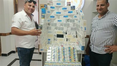 تموين برج العرب تضبط كميات كبيرة من السجائر المحلية مجهولة المصدر 